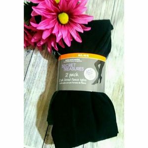 2 pack warm  fleece footed tights